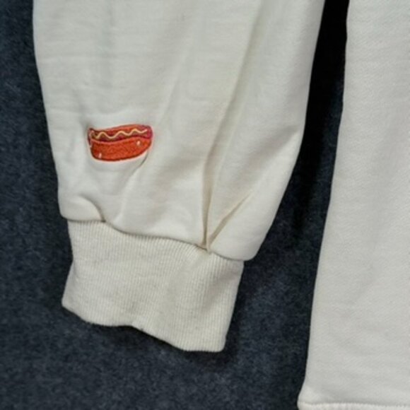 Parke Womens Relaxed Fit Hoodie Sweatshirt French Terry Cream Embroidered Sz XXL - Picture 11 of 15